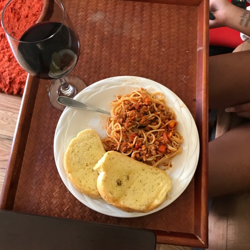 The spaghetti was bomb... the wine was TRASH! Put it right back in the bottle..